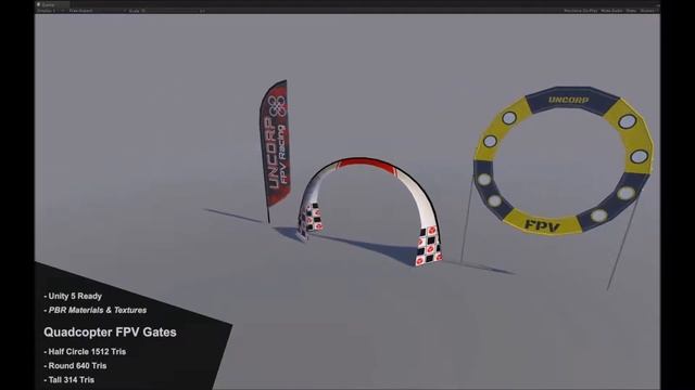 Quadcopter Air FPV Racing Gates Unity Asset Store Demo Video смотреть онлайн