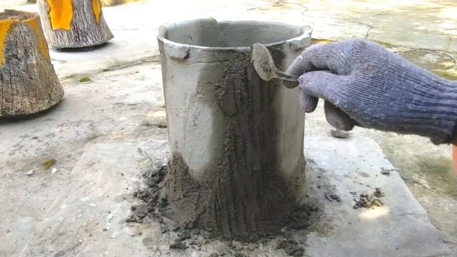 POT BUNGA SEPERTI POHON KAYU TERBUAT DARI SEMEN DAN GENTENG BEKAS | DIY ide kreatif смотреть онлайн