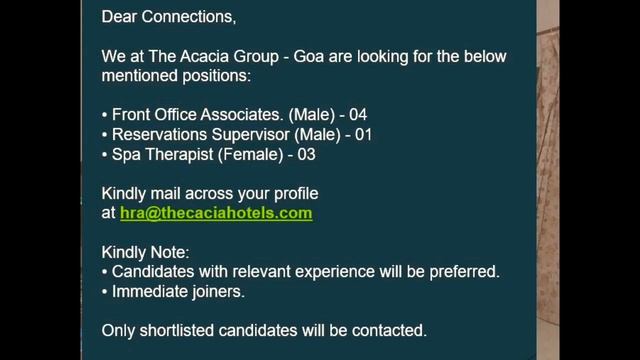 Goa Hotels Jobs 🔥2021 ! Many requirement !apply now ! смотреть онлайн