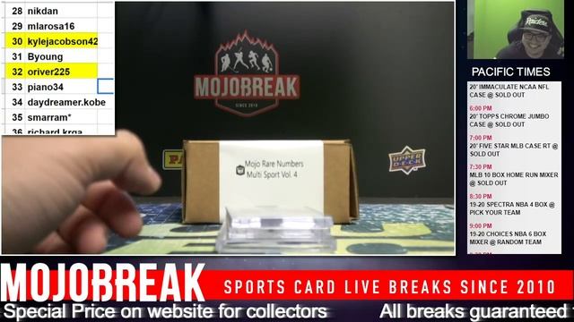 Random Number #22 - 2020 Mojo Rare Numbers Multi Sport Vol. 4 Case Break - 09.06.20 смотреть онлайн