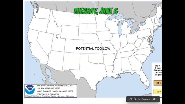 Future Radar - June 3-5 - Wind And Hail Risks In Various Places