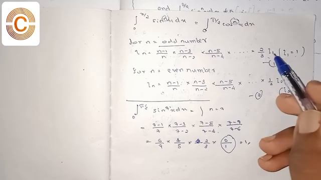 questions and answers , integration by successive reduction for sin^n(x)dx with limit 0 to (π÷2) смотреть онлайн