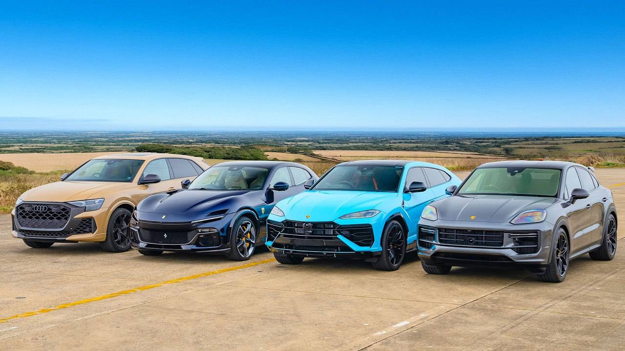 Кто победит в заезде： новый Urus SE vs Purosangue vs Cayenne Turbo vs RSQ8 Per смотреть онлайн