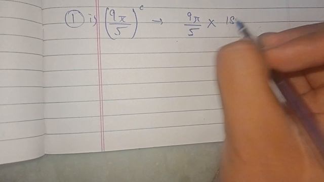 Find the degree measure corresponding to following radian measures- 9π/5 (Measurements of angles) смотреть онлайн