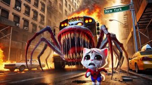 МУЛЬТИК-СТРАШИЛКА. КОТЕНОК-ПАУК СРАЖАЕТСЯ С РАДИОАКТИВНЫМ АВТОБУСОМ