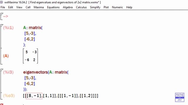 Find Eigenvectors using wxMaxima: 2x2 Matrix смотреть онлайн