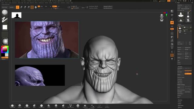Timelapse Marvel's Thanos in ZBrush Core!! Part One смотреть онлайн