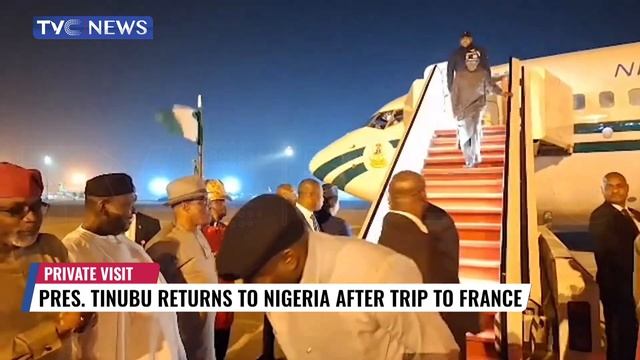 VIDEO: Pres Tinubu Returns To Nigeria After Private Visit To France смотреть онлайн