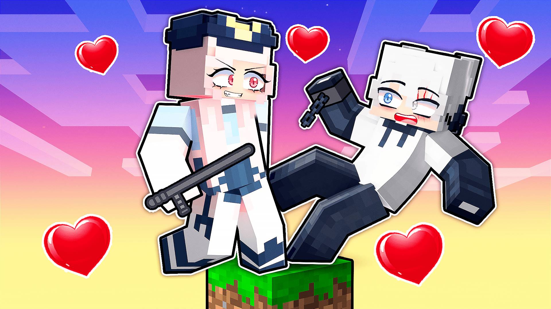 😱 Майкрафт но ОДИН БЛОК Бандита и Полицейской! смотреть онлайн