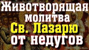 Животворящая молитва праведному Лазарю исцеляет от тяжких недугов. Воскрешение святого Лазаря