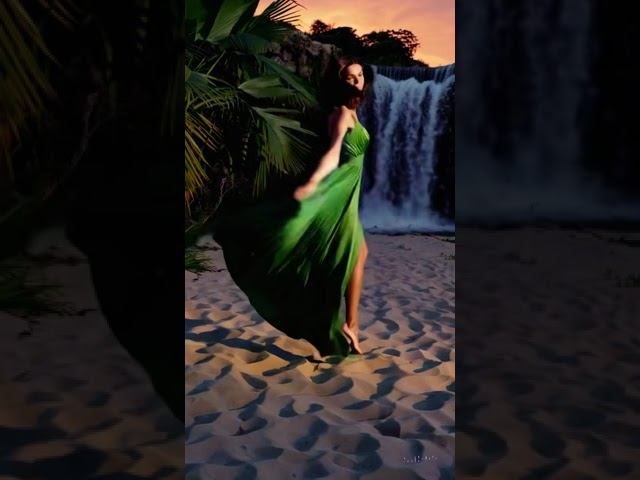 “Whirling in the Breeze: A Magical Moment by the Waterfall” смотреть онлайн