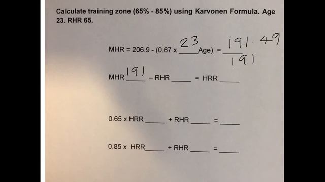 Karvonen Formula 65-85% Age 23 RHR 65 Q & A смотреть онлайн