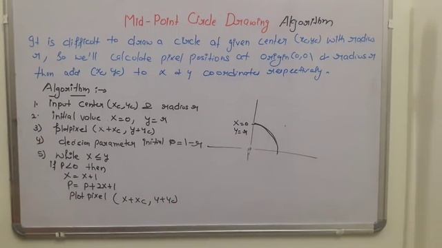21. Mid-point circle drawing algorithm смотреть онлайн