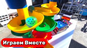 Гонки шариков: 10+ цветных горок ! 45 мин ! Развивашки детям 🔴🟠🟡