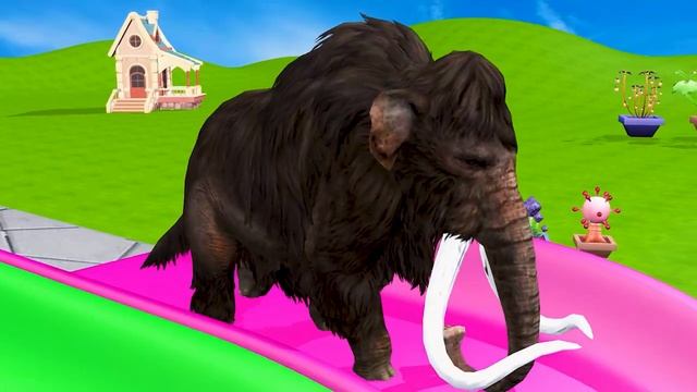 Длинный мультик со Слоном, Гориллой, Буйволом, Бегемотом, Тигром, 3d-игра с животными, Забавные смотреть онлайн