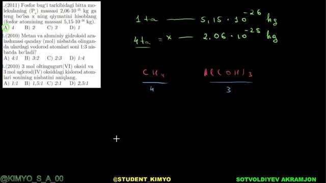 5-mavzu Avogadro#231-233🔻Kanalga obuna boʻlish☑️ @KIMYO_S_A_00 смотреть онлайн