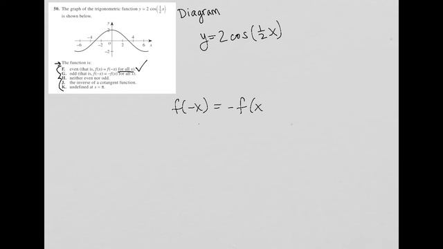 The graph of the trigonometric function y = cos(1/2 x) is shown below. The function is: смотреть онлайн