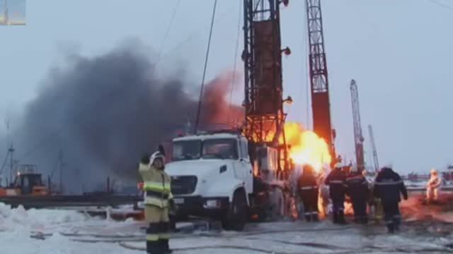 Возгорание попутного газа, во время ремонта скважины бригадой КРС🔥 смотреть онлайн