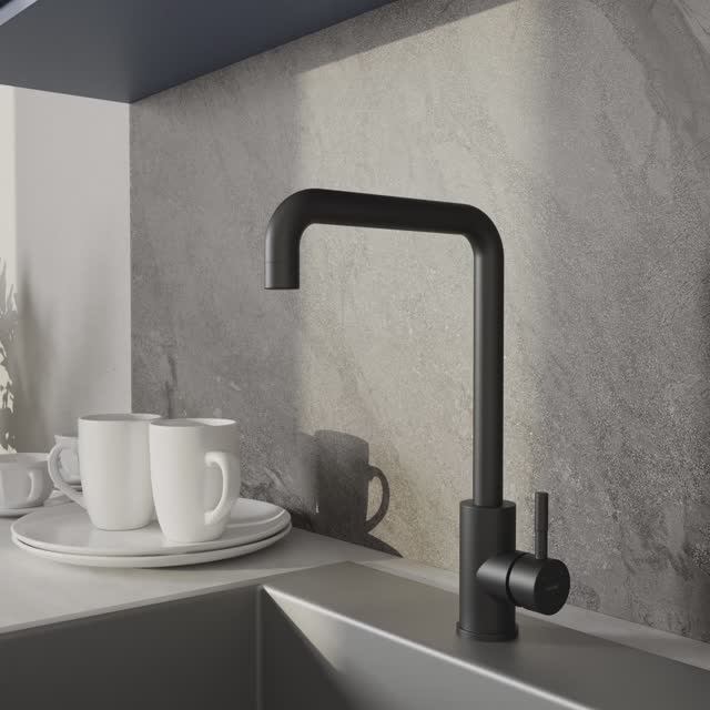 Смеситель для кухни COMO с п-образным изливом черный (Арт. A68246) смотреть онлайн