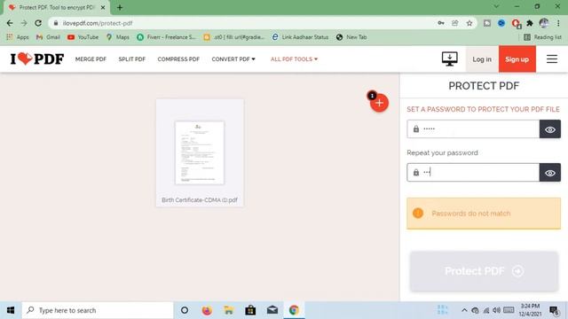 How To Protect PDF File With A Password - ILovePDF || How To Set Password To PDF File