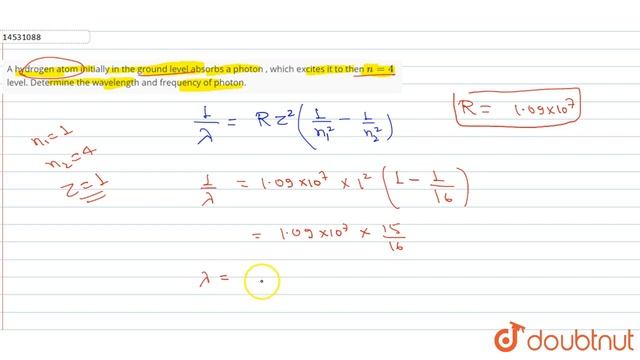 A hydrogen atom initially in the ground level absorbs a photon , which excites it to then `n=4` смотреть онлайн