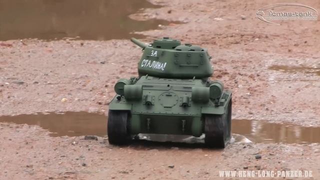 RC Battle Tank T 34 / 85 Heng Long Panzer 1:16 Modell Ferngesteuert 2.4 GHz Licmas-tank
