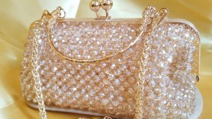 Обзор//Сумка из хрустальных бусин на фермуаре 👛