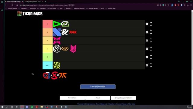 Pickems and tierlist for Valorant Masters 2 Copenhagen (path to affiliate) смотреть онлайн
