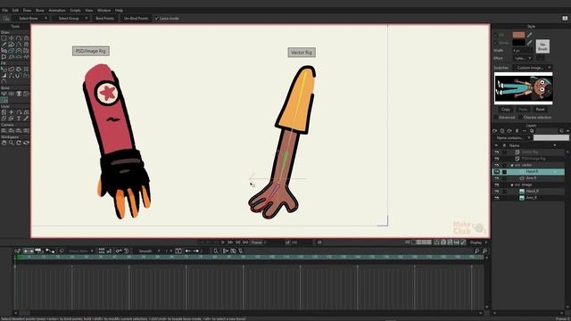 Бесплатный курс по Moho 14 - Урок 22 - Векторный и растровый риггинг (Vector and raster rigging) смотреть онлайн