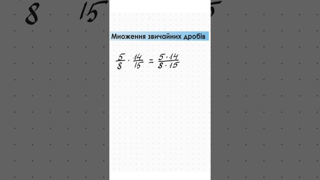 Множення звичайних дробів. Математика 6 клас смотреть онлайн