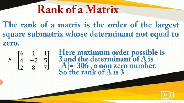Rank of a Matrix смотреть онлайн