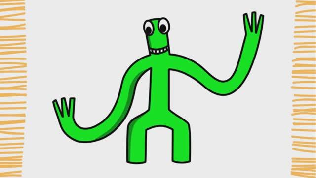 Как нарисовать Зелленого GREEN I ROBLOX RAINBOW FRIENDS смотреть онлайн