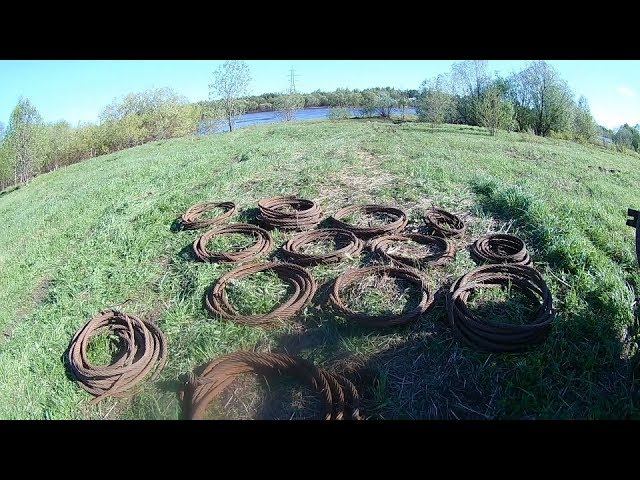 Металлолом на берегу реки. Сотни метров стального троса! смотреть онлайн