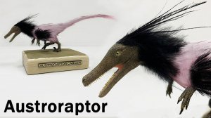 Лепка динозавра Австрораптора с перьями