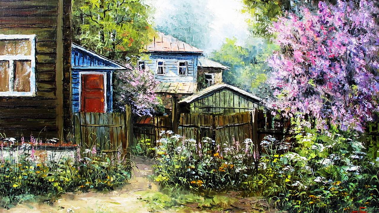 Весна в живописи художника Евгения Синева смотреть онлайн