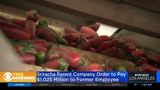 Sriracha parent company ordered to pay $1.025 million to former employee смотреть онлайн