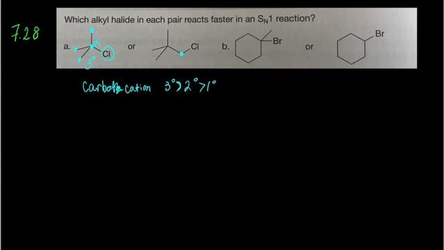 Which alkyl halide reacts faster in an SN1 reaction? [SMITH] Problem 7.28 ORGANIC CHEMISTRY смотреть онлайн