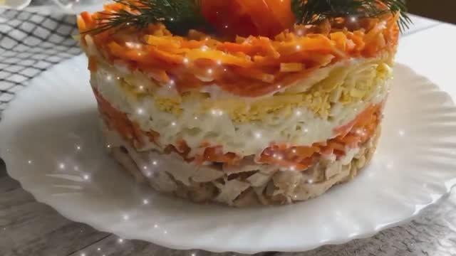 ТАКОЙ САЛАТ ГОТОВЛЮ НА КАЖДЫЙ ПРАЗДНИК 🥗Слоёный салат из куриной грудки 🥕🥦🫒🫑🥒🥬🥗🌽