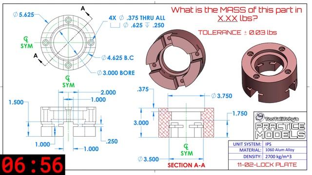 SOLIDWORKS Practice - Onshape Practice - Fusion 360 Practice Exercises - TooTallToby-11-02 смотреть онлайн