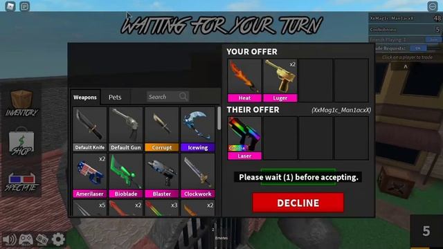 TRADING 3 GODLYS FOR CHROMA LASER!!! (Murder Mystery 2) смотреть онлайн