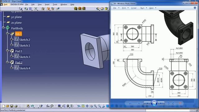 CATIA V5/V6 Tutorial |* NEW* PIPE ELBOW Design STEP-BY-STEP смотреть онлайн