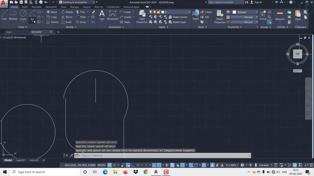 AUTOCAD 2020 -TUTORIALS FOR BEGINNERS [COMPLETE COURSE] PART-04 (ARC and ELLIPSE) смотреть онлайн