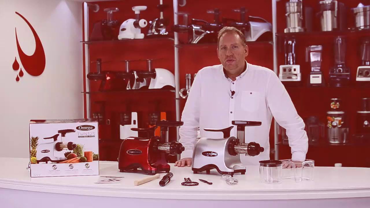 Горизонтальная шнековая соковыжималка Omega Twin Gear Juicer TWN32S смотреть онлайн