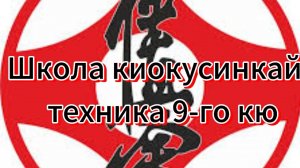 Школа киокушинкай каратэ. Программа 9-го кю.