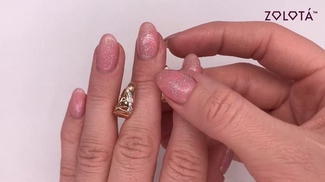 Серьги Xuping с белыми фианитами (куб. цирконием) из медицинского золота (в позолоте) - ХР00301 смотреть онлайн