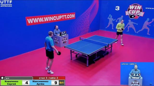Коваленко Сергей 0-3 Максименко Артём Турнир Восток 3 WIN CUP 29.01.21 Прямая трансляция Зал 3 смотреть онлайн