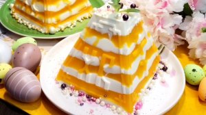 ТВОРОЖНАЯ ПАСКА на желатине/Творожный ПАСХАЛЬНЫЙ десерт с персиками