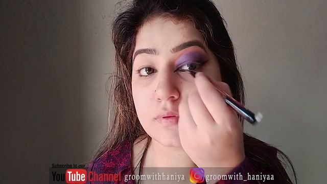 How to purple smokey eye makeup |Foxy Eyes|step by step|HANIYA смотреть онлайн