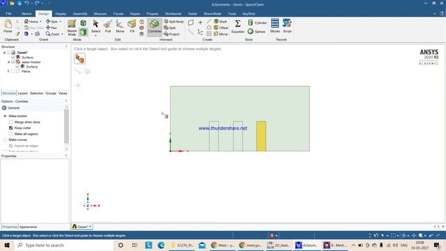 How to create 2D heater geometry, mesh boundary layer |n ANSYS space claim |Mesher смотреть онлайн