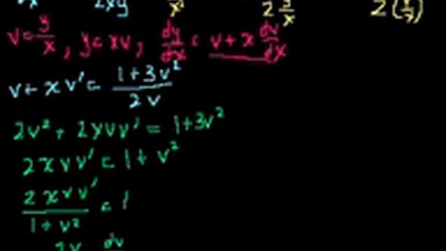 First order homogeneous equations 2 | First order differential equations | Khan Academy смотреть онлайн